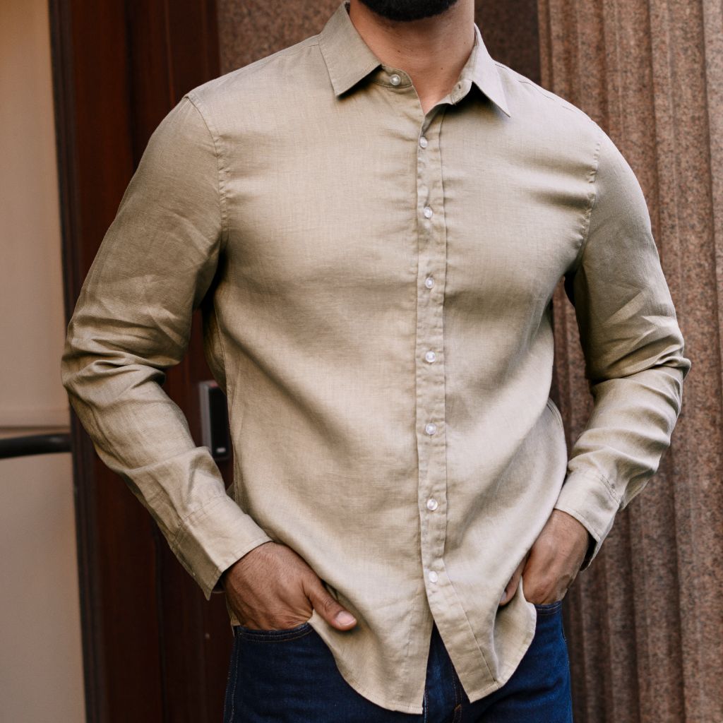 Linen Shirt | Taupe - Image 6