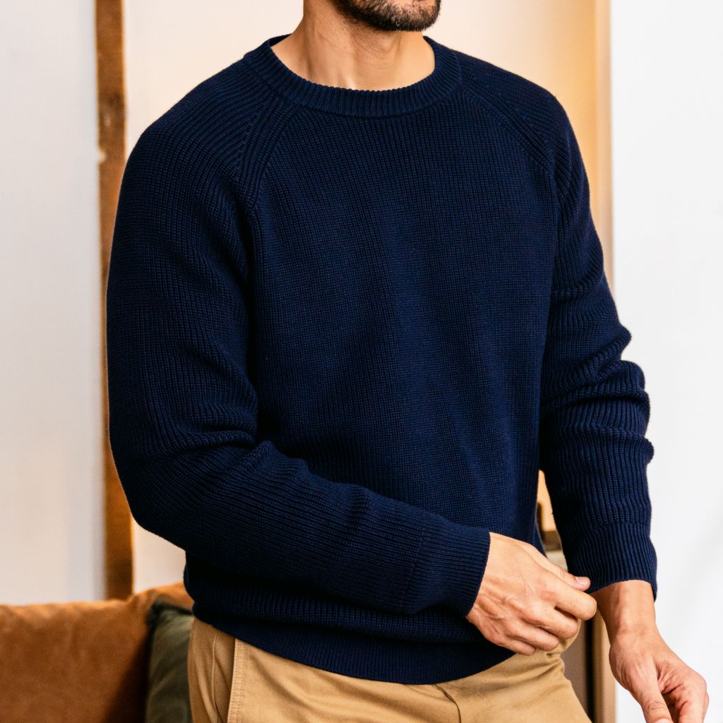 Ribbed Crewneck | Navy - Image 5