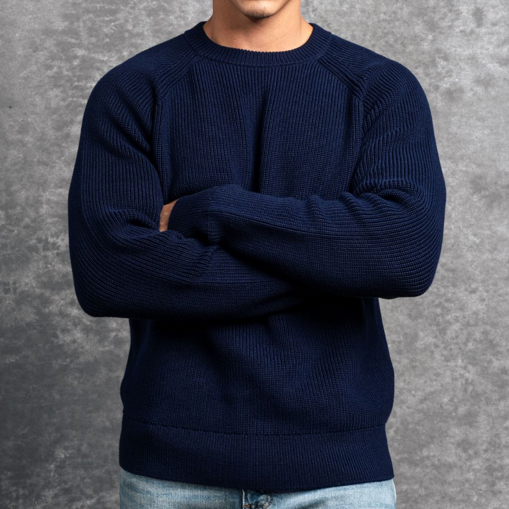 Ribbed Crewneck | Navy - Image 6