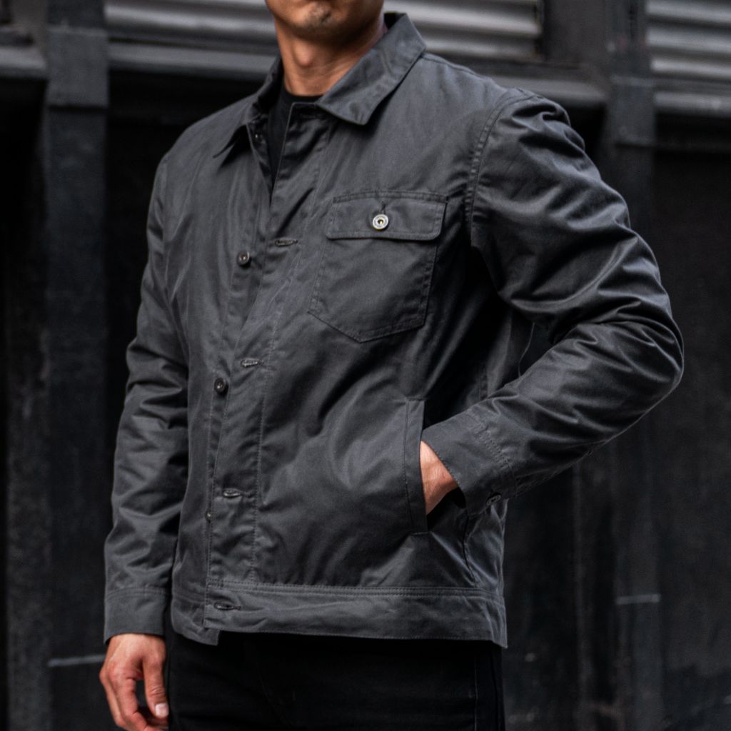 Waxed Canvas Field Jacket | Charcoal - Image 2