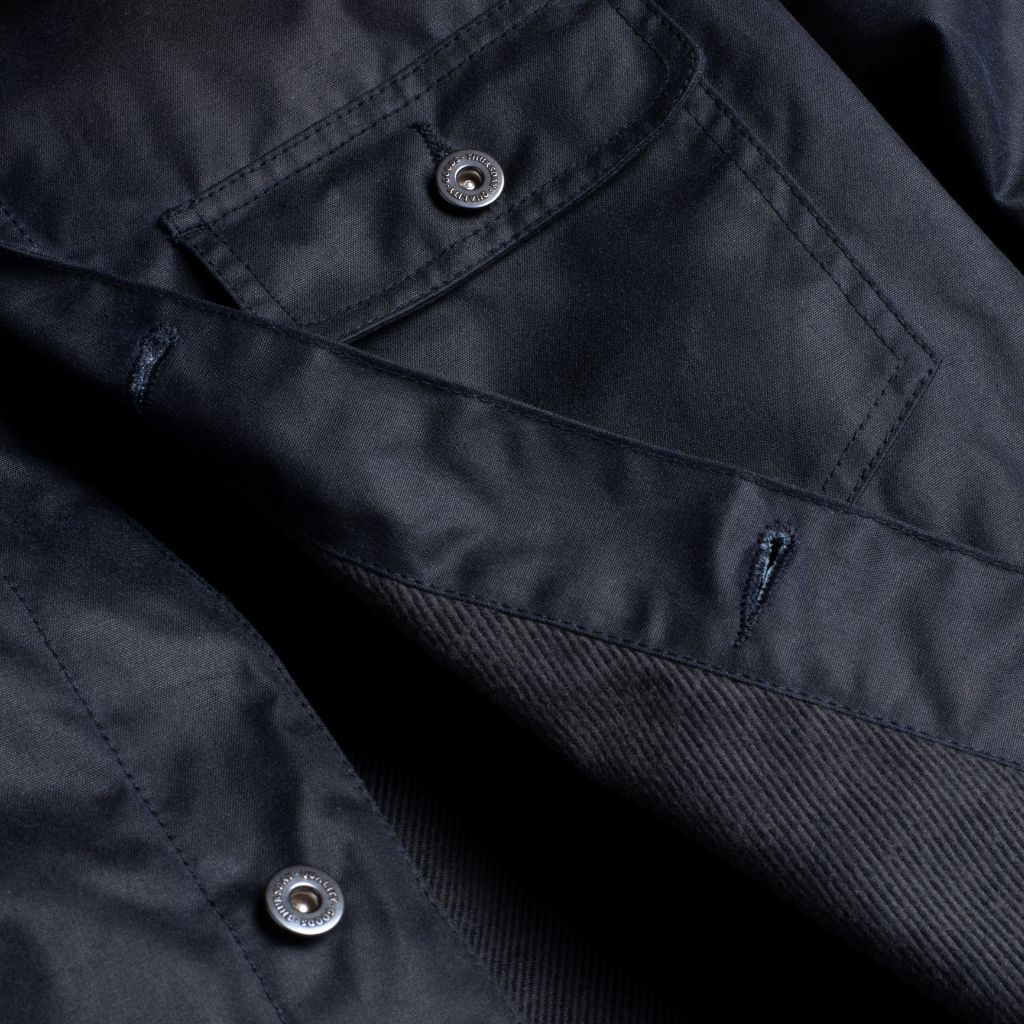 Waxed Canvas Field Jacket | Navy - Image 7