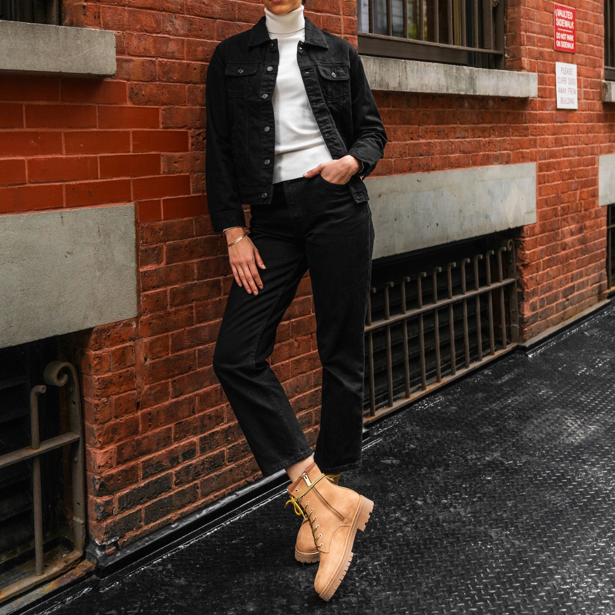 Denim Trucker Jacket | Black - Image 3